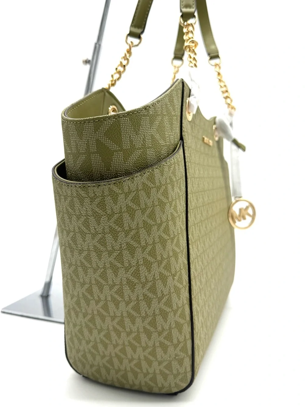 Michael Kors Jet Set Large Signature Logo Shoulder Bag-Oregano